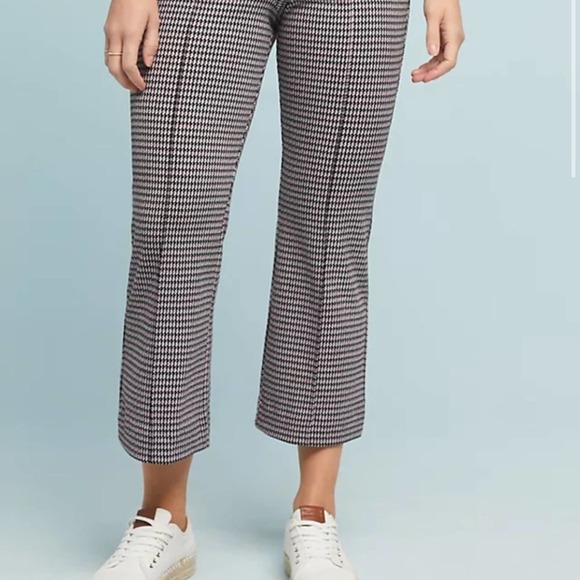 Eva Franco Houndstooth Flare Pants Size Medium - Picture 7 of 9